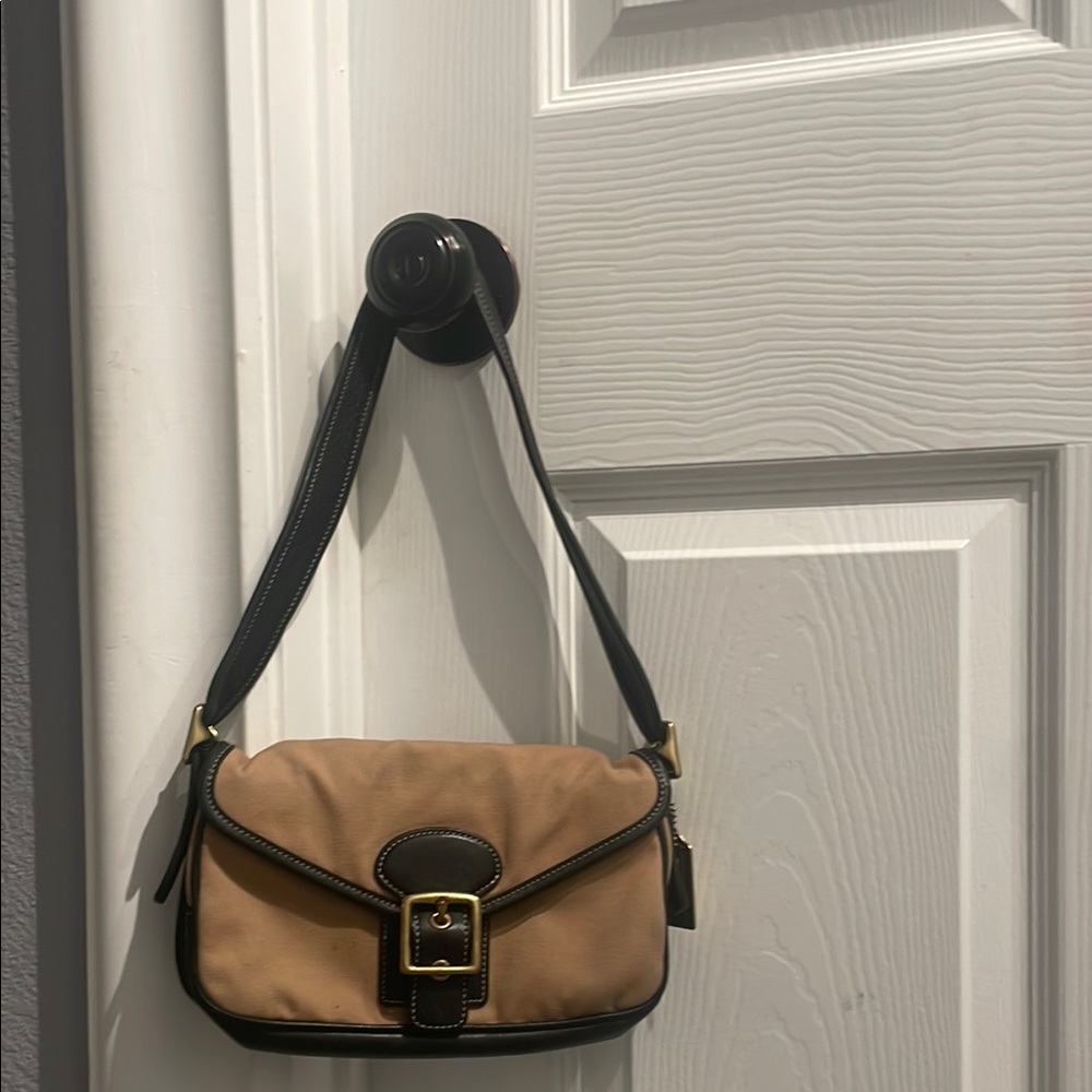 Tan and Black Shoulder Bag